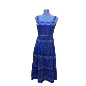 Elegant Blue Floral Dress